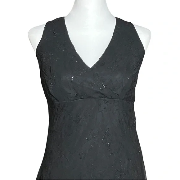 Vintage 90s Black Asymmetrical Sleeveless Dress. Small. Whimsigoth, Fairycore - Picture 6 of 8